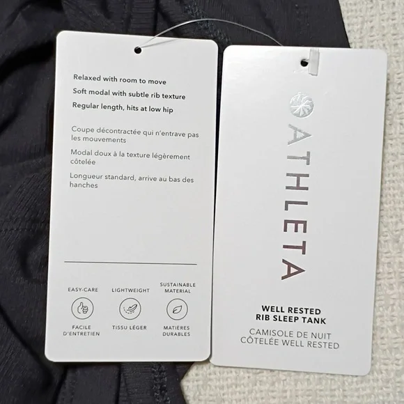 NWT Athleta Black Well Rested Rib Sleep Tank Women's Size XL Soft Modal - Picture 6 of 10